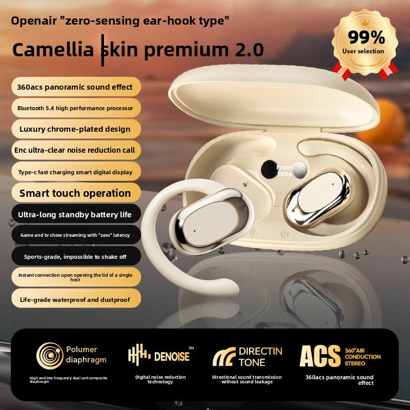 Open-Ear Bluetooth Headset with Noise Cancellation